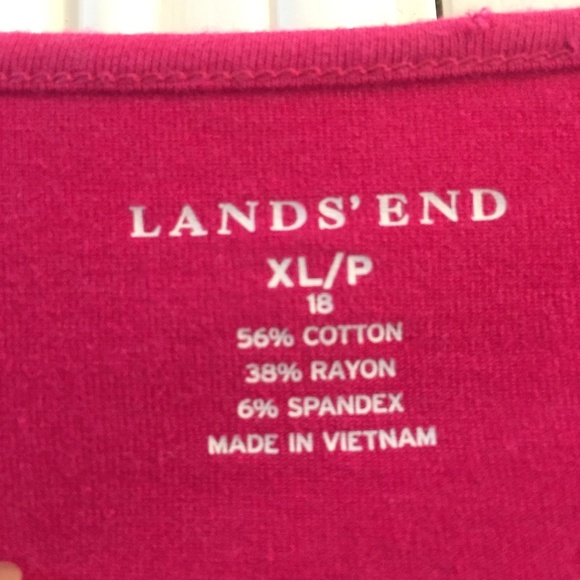 Lands' End 3/4 sleeve cotton blend top XL - Picture 3 of 4